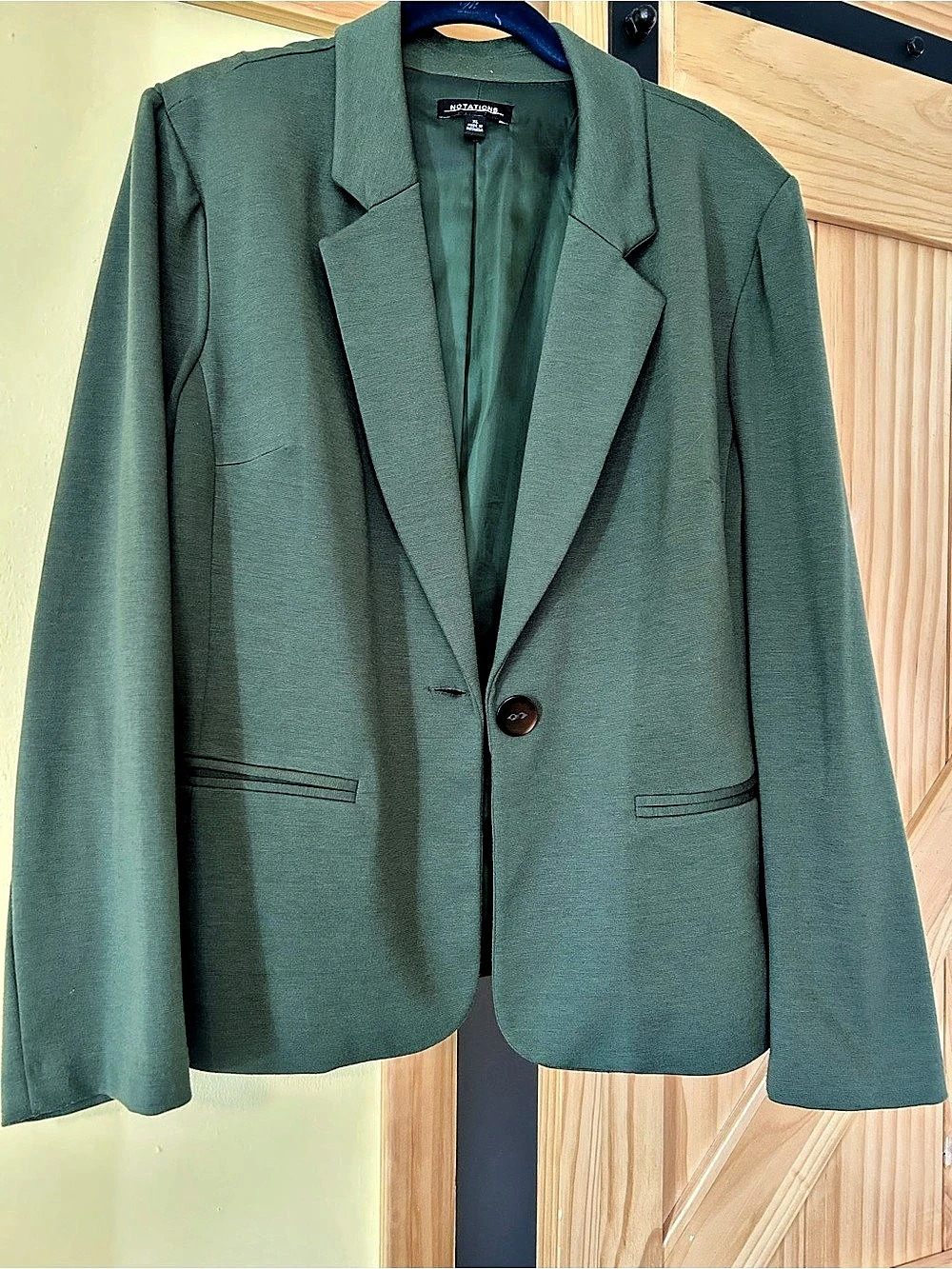 Notations Green Blazer Size XL Like New